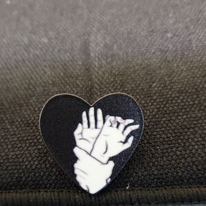 Black and White Heart Pin